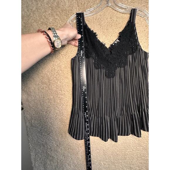 Chico's Convertible Striped Tank Black Lace Pleated Peplum Women’s Sz 0 (4-6 US) - Picture 15 of 16